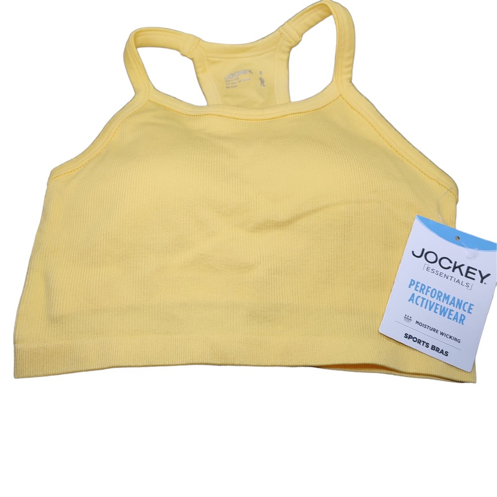 Jockey Moisture Wicking Sports Bra Yellow Size S